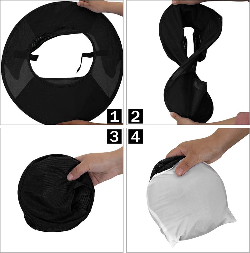 TCCFCCT Full Brim Mesh Neck Sun Shield, High Visibility Sun Visor Neck Protection and Bandana Headband Face Scarf, Hard Hat Accessories, 2 Packs, Black - Image 4